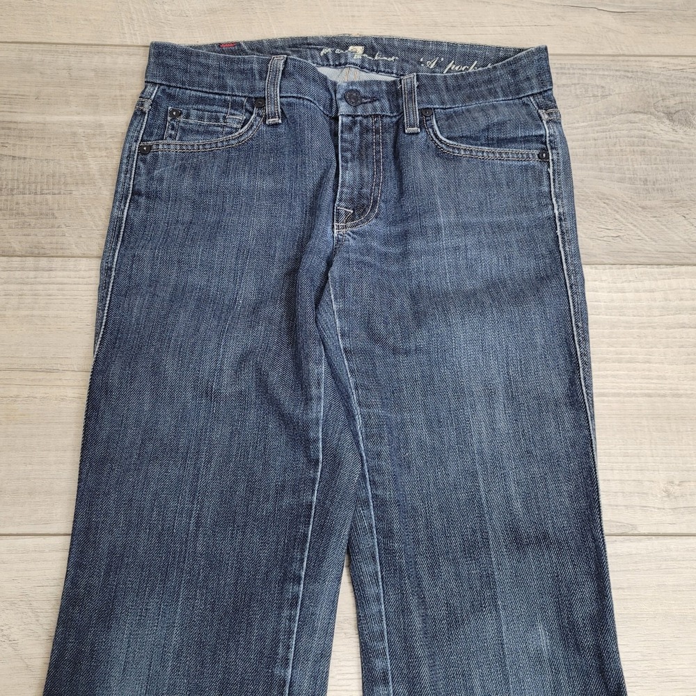 7 FOR ALL MANKIND Jeans Womens 27 "A Pocket" Boot Cut Demin Flare Cowboy Western - Picture 4 of 16